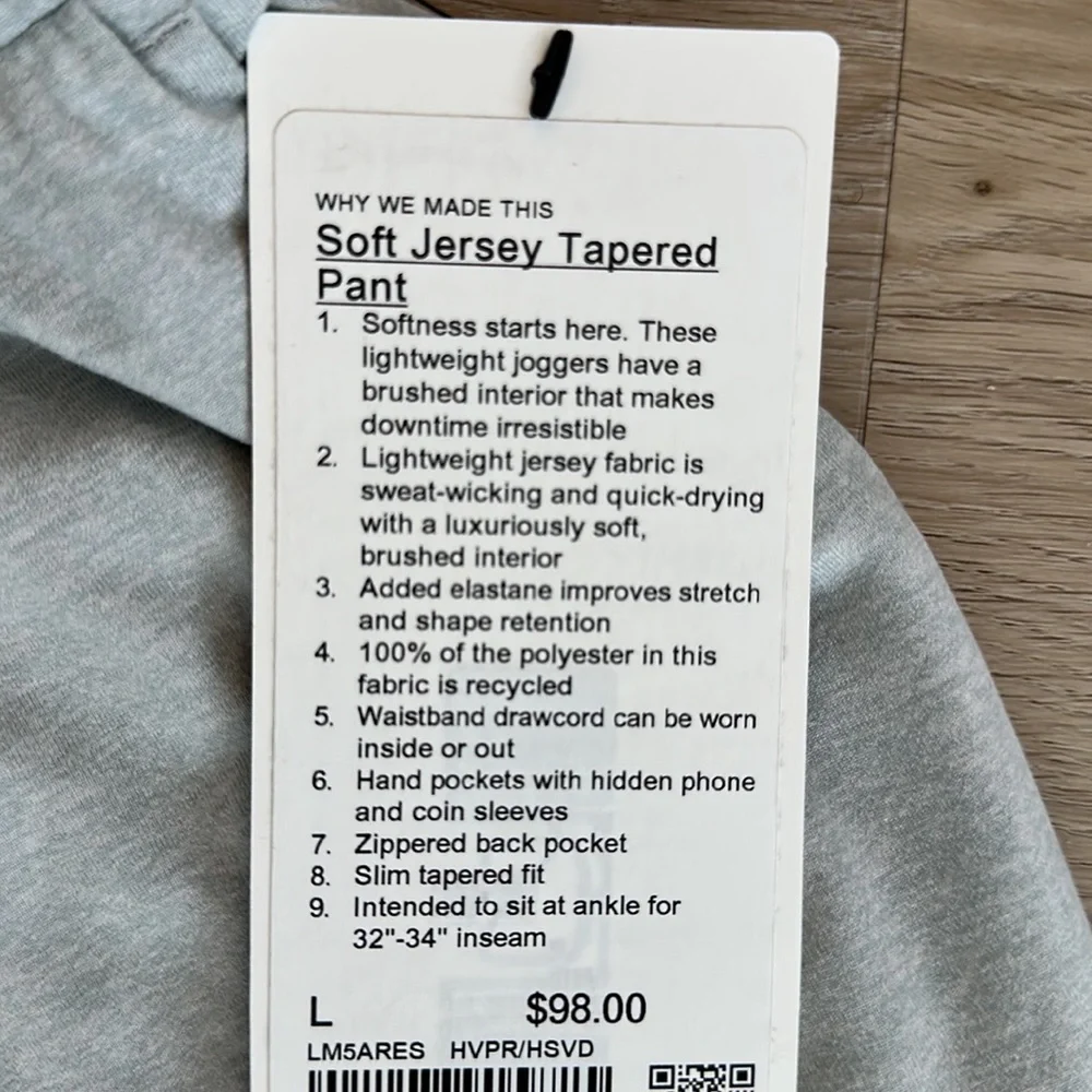 Lululemon Soft Jersey Tapered Pant men’s size m L XL 2X jogger - Picture 8 of 11